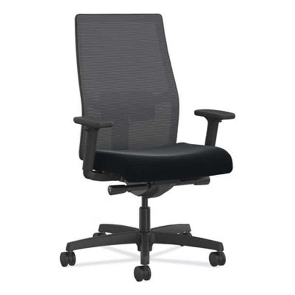 Ignition 2.0 4-Way Stretch Mid-Back Mesh Task Chair, Supports Up To 300 Lb, 17" To 21" Seat Height, Black