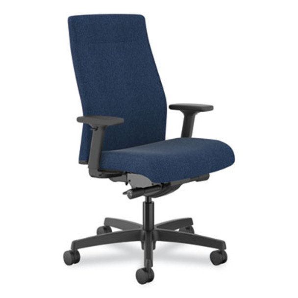 Ignition 2.0 Fabric Upholstered Mid-Back Task Chair With Adjustable T-Arms, 17" To 21.5" Seat Height, Navy Seat/Back
