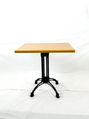 Solid Wood Tables, Cast Aluminum Base, Square, 36w x 36d x 29.75h, Natural