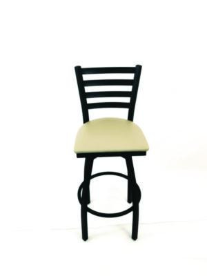 Boggs Series Barstool, Supports Up To 300 Lb, 30.5" Seat Height, Taupe Seat, Black Back, Black Base