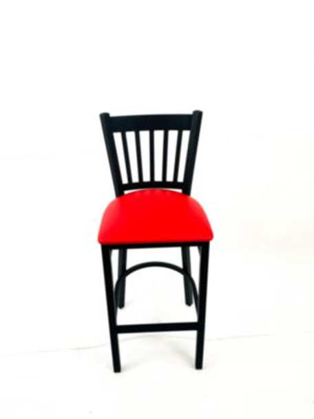 Cobra Series Barstool, Supports Up To 300 Lb, 28.5" Seat Height, Red Seat, Black Back, Black Base