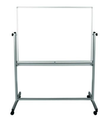 Mobile Magnetic Whiteboard, 48" x 36", White Surface, Silver Aluminum Frame