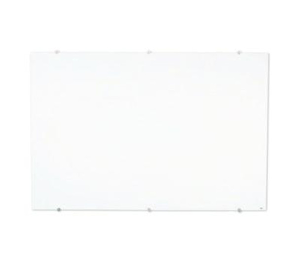 Magnetic Wall-Mounted Glass Board, 48" x 36", White Surface, Silver Aluminum Frame