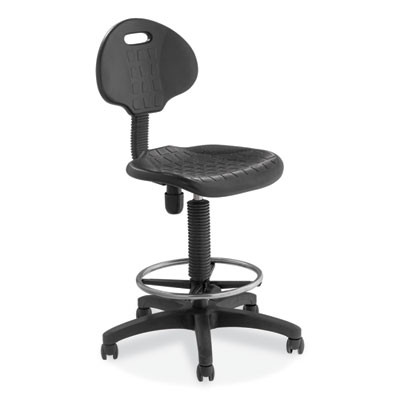 6700 Series Adjustable Height Polyurethane Task Stool, Supports Up To 300 Lb, 22" To 32" Seat Height, Black