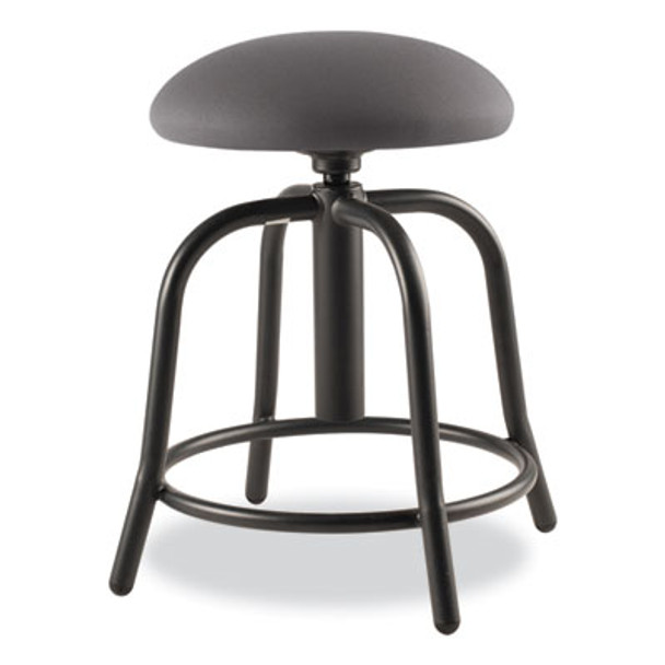 6800 Series Height Adjustable Fabric Seat Stool, Supports Up To 300 Lb, 18" To 25" Seat Height, Charcoal Seat/Black Base