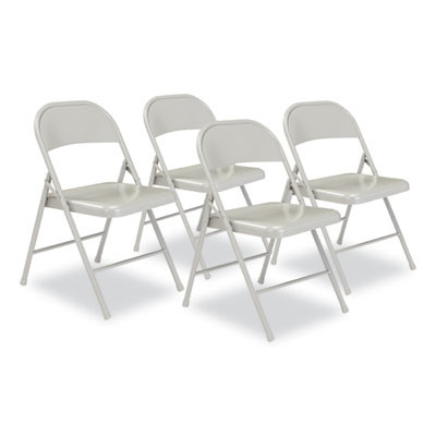 900 Series All-Steel Folding Chair, Supports Up To 250 Lb, 17.75" Seat Height, Gray Seat, Gray Back, Gray Base, 4/Cartpn