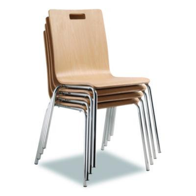 Bushwick Series Bentwood Chair, Supports Up To 500 Lb, 18" Seat Height, Natural Seat, Natural Back, Chrome Base, 4/Carton