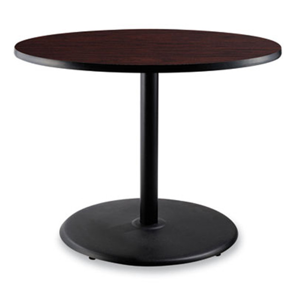 Cafe Table, 36" Diameter x 30h, Round Top/Base, Mahogany Top, Black Base