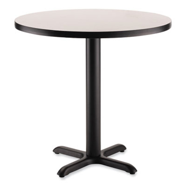 Cafe Table, 36" Diameter x 30h, Round Top/X-Base, Gray Nebula, Black Base