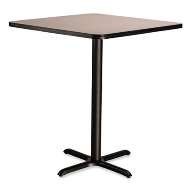 Cafe Table, 36w x 36d x 30h, Square Top/X-Base, Gray Nebula Top, Black Base