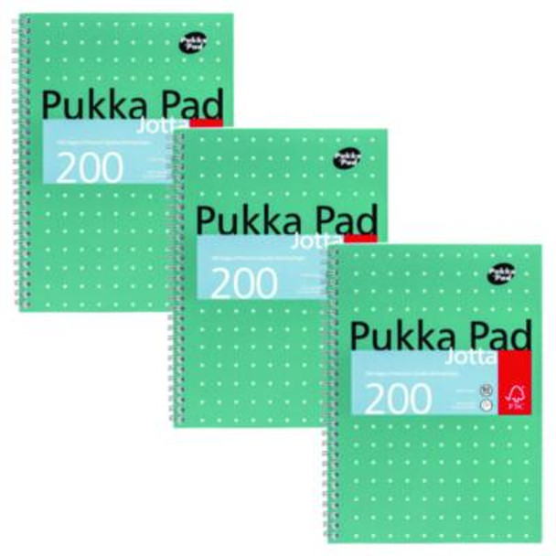 B5 Size Notebook, 1-Subject, Medium/College Rule, Metallic Green/White Cover, (100) 9.8 x 6.9 Sheets, 3/Pack