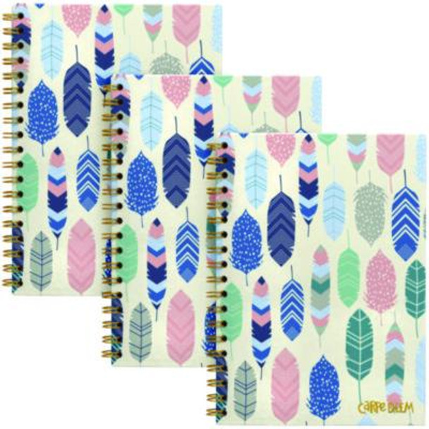 B5 Size Notebook, 1-Subject, Medium/College Rule, Cream/Pink/Blue Cover, (80) 9.8 x 6.9 Sheets, 3/Pack