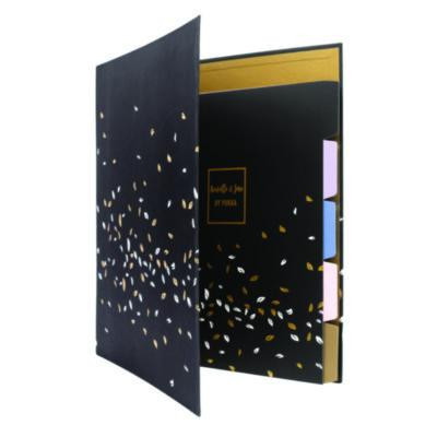 Rollbound Binder, 3 Rings, 1" Capacity, 11 x 8.5, Black/Gold/White