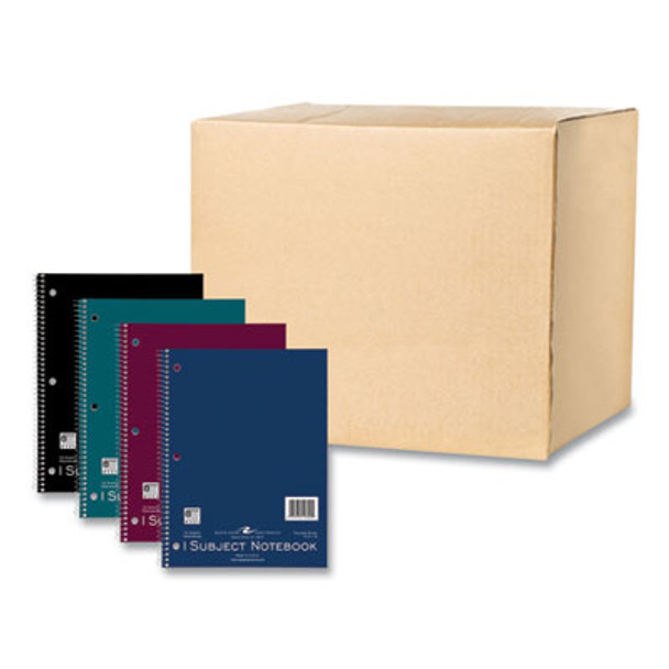Subject Wirebound Notebook, 1-Subject, Medium/College Rule, Assorted Cover Colors, (70) 10.5 x 8 Sheets, 24/Carton