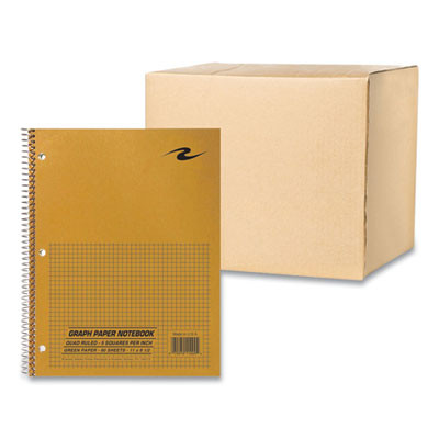 Lab And Science Wirebound Notebook, Quadrille Rule (5 Sq/In), Brown Cover, (80) 11 x 8.5 Sheets, 24/Carton