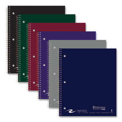 Subject Wirebound Notebook, 1-Subject, Medium/College Rule, Assorted Cover Colors, (80) 11 x 9 Sheets, 24/Carton