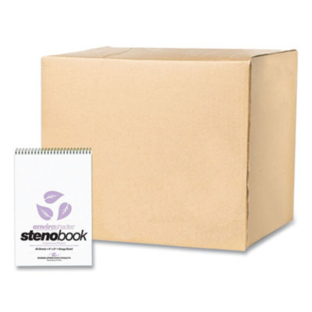 Enviroshades Steno Pad, Gregg Rule, White Cover, 80 Orchid 6 x 9 Sheets, 24 Pads/Carton