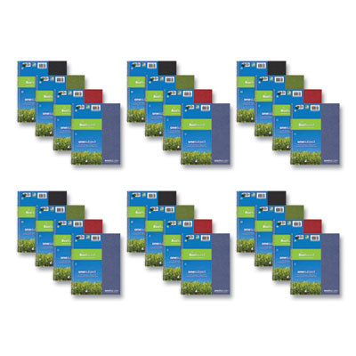 Earthtones Biobased Paper Notebook, Medium/College Rule, Randomly Assorted Cover Colors, (80) 11 x 9 Sheets, 24/Carton