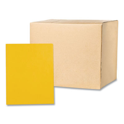 Pocket Folder With Prongs, Accommodates (100) 11 x 8.5 Sheets, Yellow, 250/Carton