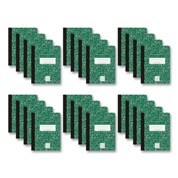 Hardcover Marble Composition Book, Quadrille Rule (5 Sq/In), Green Marble Cover, (100) 9.75 x 7.5 Sheets, 24/Carton