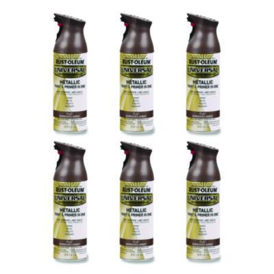 Universal Premium Spray Paint, Flat Amber, 12 Oz Aerosol Can, 6/Carton