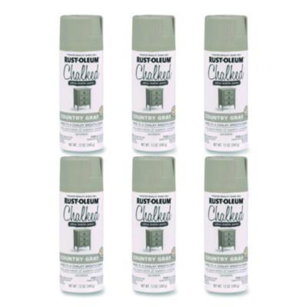 Ultra Matte Chalked Paint, Matte Country Gray, 12 Oz Aerosol Can, 6/Carton