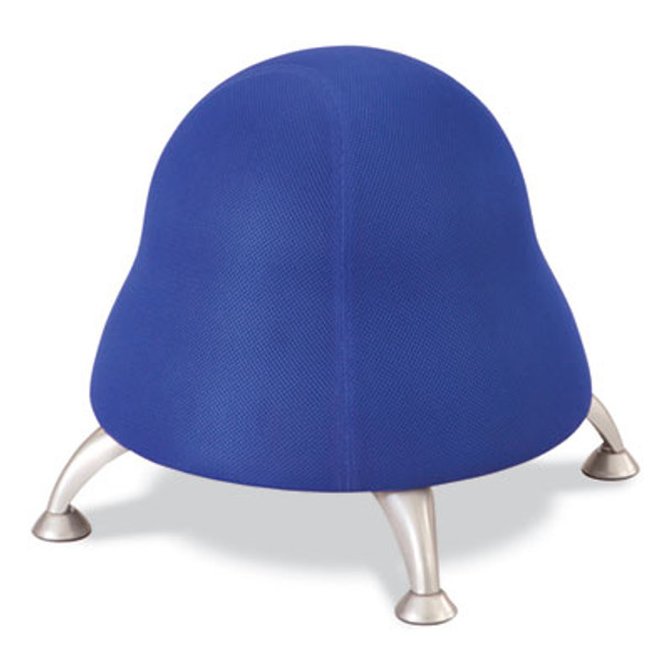 Runtz Ball Chair, Backless, Supports Up To 250 Lb, Blue Fabric Seat, Silver Base