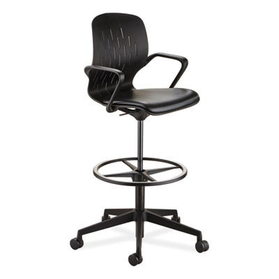 Shell Extended-Height Chair, Supports Up To 275 Lb, 22" To 32" Seat Height, Black Seat, Black Back, Black Base