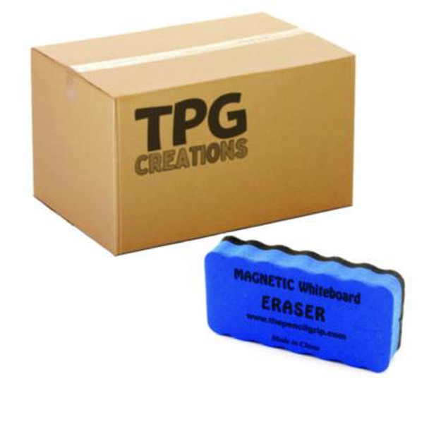 Whiteboard Magnetic Eraser, 4.4" x 2" x 1", Black/Blue, 144/Carton
