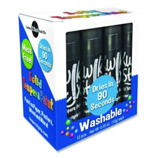 Kwik Stix Single Color Pack, Regular Size, 0.7" x 3.5", Black, 12/Pack, 12 Packs/Carton