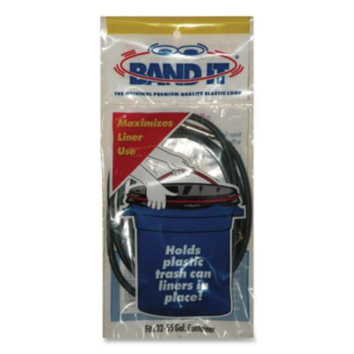 Trash Can Loops, For 32 Gal To 55 Gal Cans, 0.25" x 25", Gray, 36/Carton