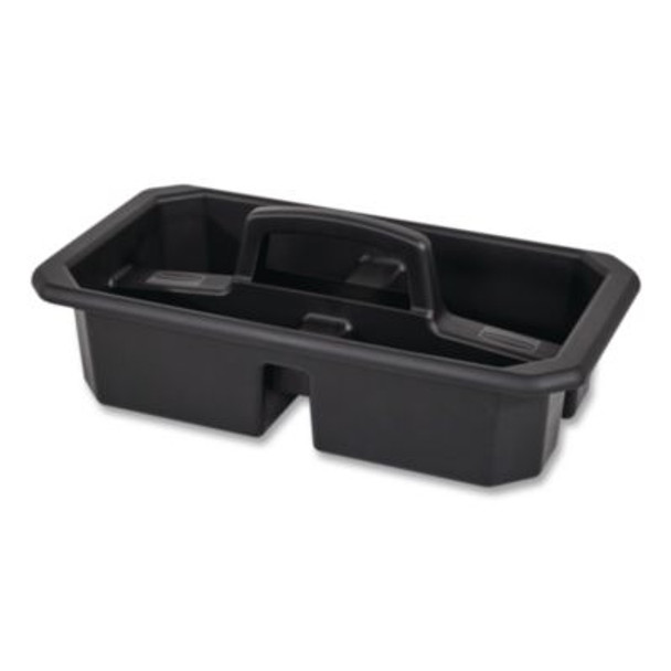 Cleaning Caddy, Compatible With Full Size And Compact Housekeeping Carts, Plastic, Black, 6/Carton