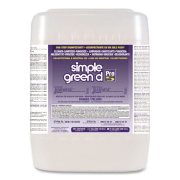 d Pro 5 Disinfectant, Unscented, 5 Gal Pail