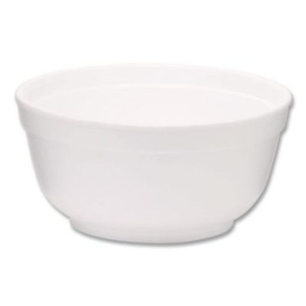Foam Bowls, Squat Style, 8 Oz, White, 1,000/Carton