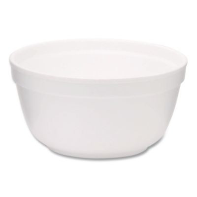 Foam Bowls, Squat Style, 12 Oz, White, 1,000/Carton