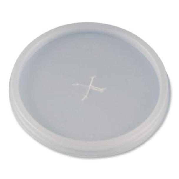 Plastic Lids For Foam Cups And Bowls, Slotted, Fits 8 Oz To 10 Oz Hot Cup, Translucent, 1,000/Carton
