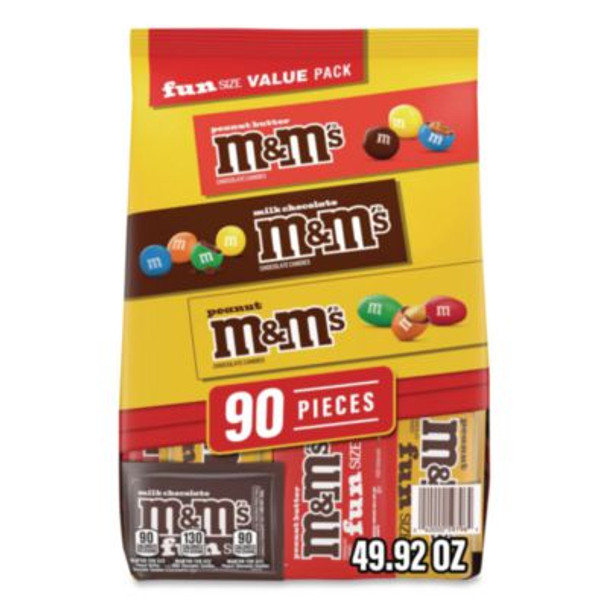 Milk Chocolate, Peanut And Peanut Butter Fun Size Variety Pack, Assorted Flavors, Individually Wrapped, 90 Pieces