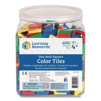 Square Color Tiles, Pre-K To K, 400 Pieces