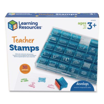 Teacher Stamps, Assorted Messages, 1.5" x 1.5", 30 Stamps