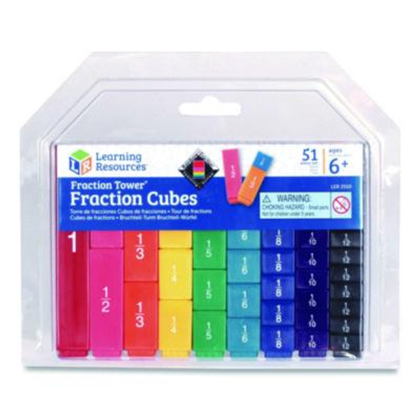 Fraction Tower Fraction Cubes, Grades 1 To 4, 51 Pieces