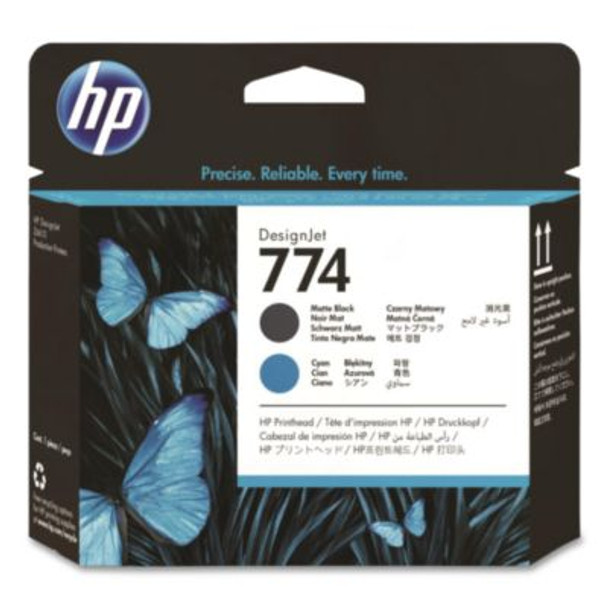 Hp 774 (P2W01Act) Black/Cyan Printhead, 24/Carton