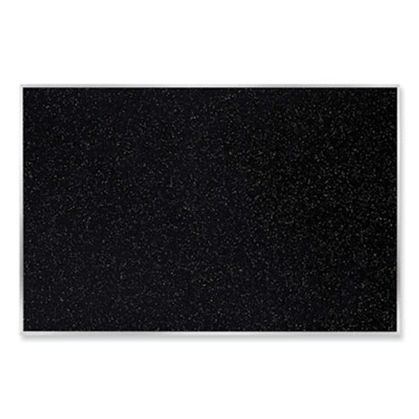 Aluminum-Frame Recycled Rubber Bulletin Boards, 120.5" x 48.5", Confetti Surface, Satin Aluminum Frame