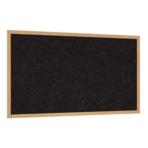 Natural Cork Bulletin Board With Wood Frame, 87.94" x 48.5", Chocolate Surface, Natural Oak Frame