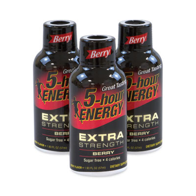 Extra Strength Energy Drink, Berry, 1.93 Oz Bottle, 24/Carton