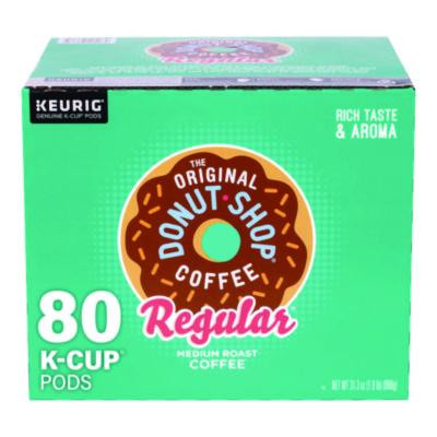 Donut Shop Coffee K-Cups, Regular, 80/Carton