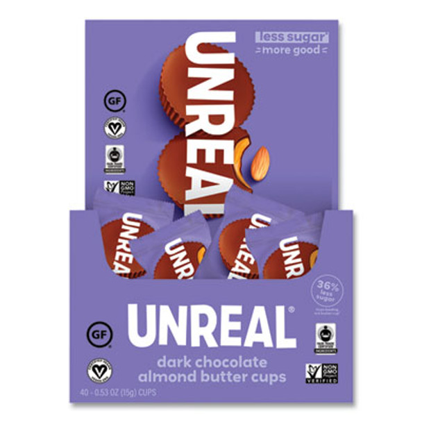 Dark Chocolate Almond Butter Cups, 0.53 Oz, Individually Wrapped, 40/Pack