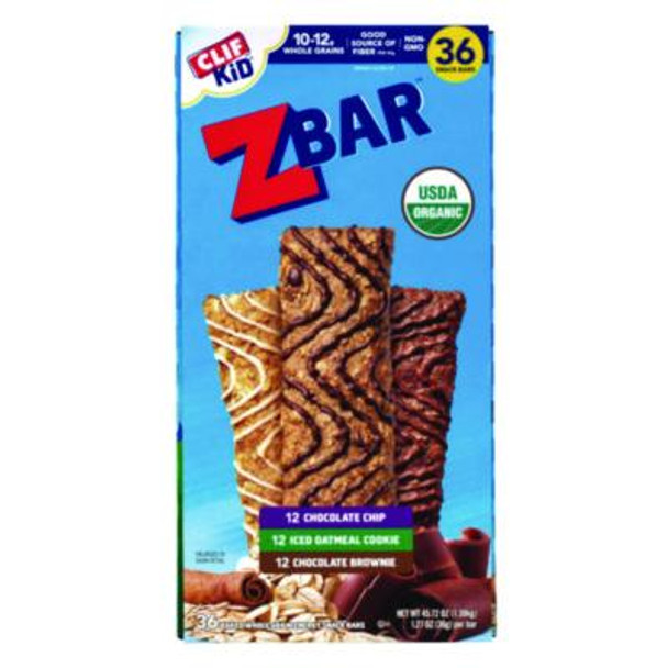Kid Organic Zbar Granola Bars Variety Pack, Assorted Flavors, 1.27 Oz Bar, 36/Carton