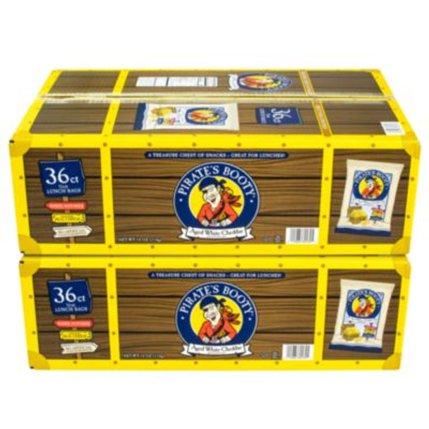 Natural Aged White Cheddar Baked Corn Puffs, 0.5 Oz Bag, 36/Box, 2 Boxes/Carton