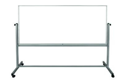 Mobile Magnetic Whiteboard, 96" x 40", White Surface, Silver Aluminum Frame