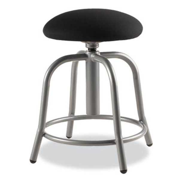 6800 Series Height Adjustable Fabric Seat Swivel Stool, Supports Up To 300 Lb, 18" To 25" Seat Height, Black Seat/Gray Base